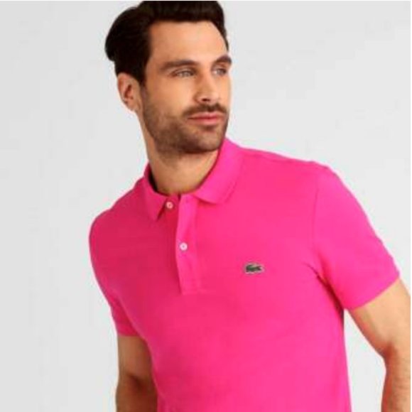 🐊LACOSTE CLASSIC FIT Piqué POLO, Tyrian_NWT - Picture 1 of 6